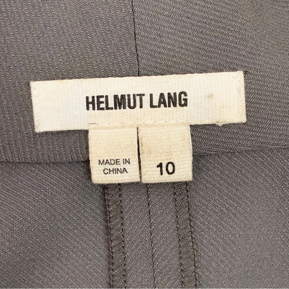 Helmut Lang Women's Grey V-Neck Wrap Sheath Wool Sleeveless Dress Size 10 - Picture 11 of 13